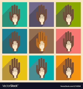 Flat with shadow concept and mobile application vector image
