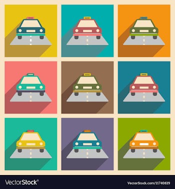 Flat with shadow concept and mobile application vector image