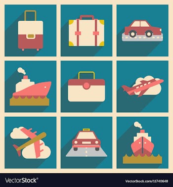 Flat with shadow concept and mobile application vector image