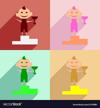 Flat with shadow concept and mobile application vector image