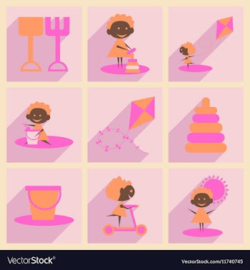 Flat with shadow concept and mobile application vector image