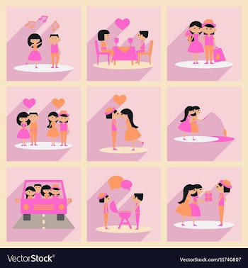 Flat with shadow concept and mobile application vector image
