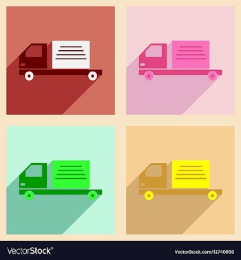 Flat with shadow concept and mobile application vector image