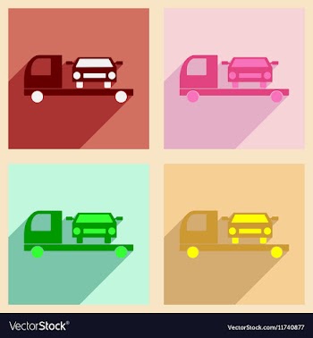 Flat with shadow concept and mobile application vector image