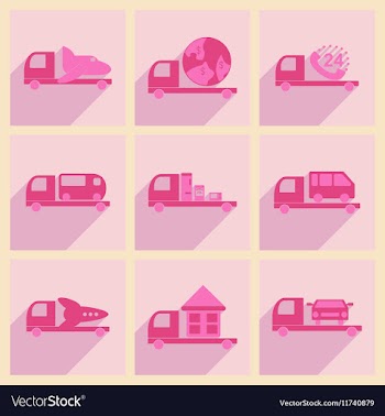 Flat with shadow concept and mobile application vector image