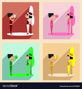 Flat with shadow concept and mobile application vector image