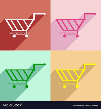 Flat with shadow concept and mobile application vector image