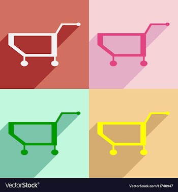 Flat with shadow concept and mobile application vector image