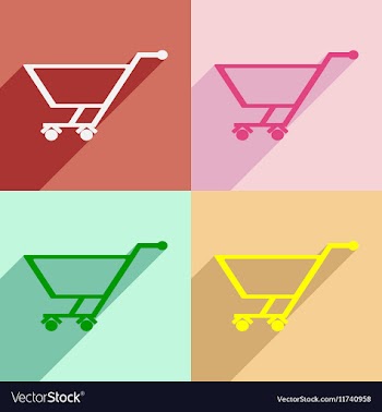 Flat with shadow concept and mobile application vector image