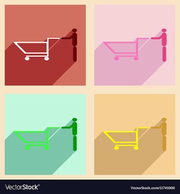 Flat with shadow concept and mobile application vector image