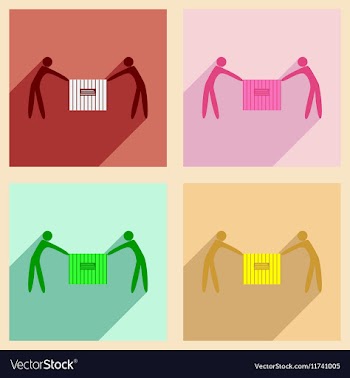 Flat with shadow concept and mobile application vector image