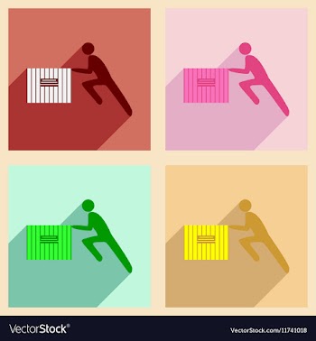 Flat with shadow concept and mobile application vector image