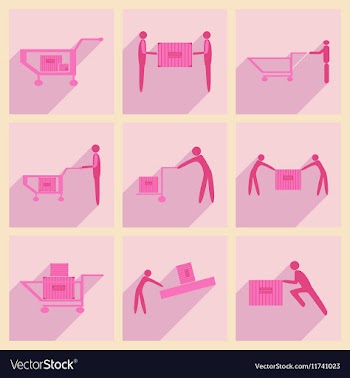 Flat with shadow concept and mobile application vector image