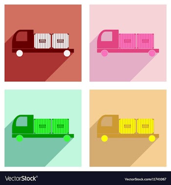 Flat with shadow concept and mobile application vector image