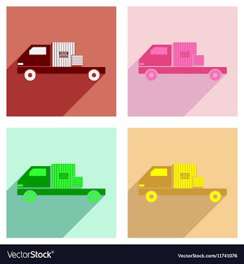 Flat with shadow concept and mobile application vector image