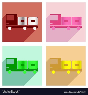 Flat with shadow concept and mobile application vector image