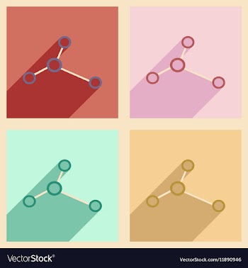 Flat with shadow concept and mobile application vector image