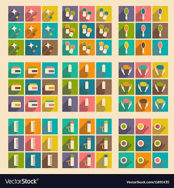 Flat with shadow concept and mobile application vector image