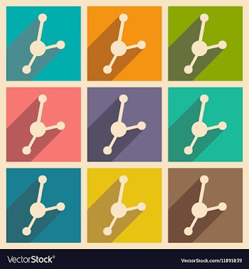 Flat with shadow concept and mobile application vector image