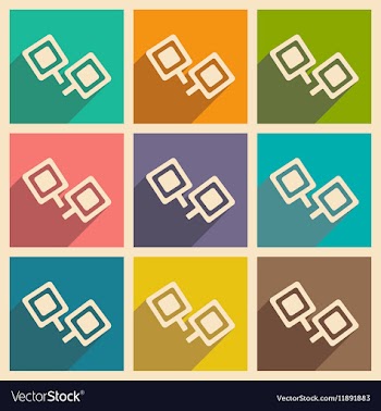 Flat with shadow concept and mobile application vector image