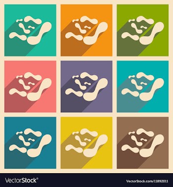 Flat with shadow concept and mobile application vector image
