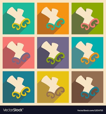 Flat with shadow concept and mobile application vector image