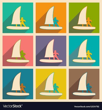 Flat with shadow concept and mobile application vector image