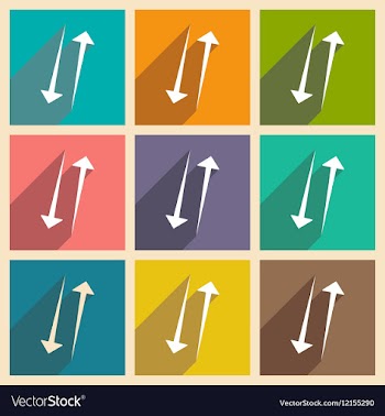 Flat with shadow concept and mobile application vector image