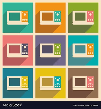 Flat with shadow concept and mobile application vector image