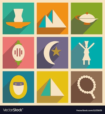 Flat with shadow concept and mobile application vector image