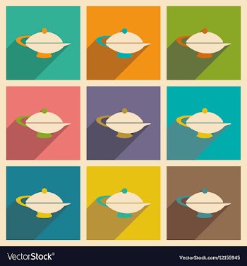 Flat with shadow concept and mobile application vector image