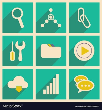 Flat with shadow concept and mobile application vector image