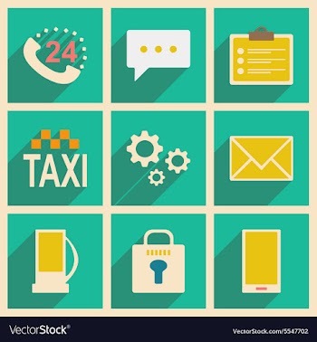 Flat with shadow concept and mobile application vector image