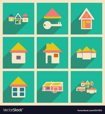 Flat with shadow concept and mobile application vector image