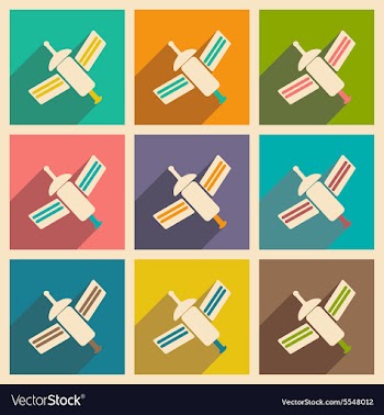 Flat with shadow concept and mobile application vector image