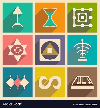 Flat with shadow concept and mobile application vector image