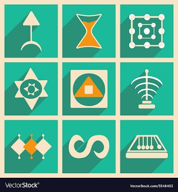 Flat with shadow concept and mobile application vector image