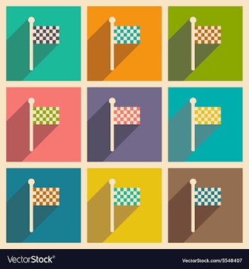 Flat with shadow concept and mobile application vector image