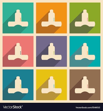 Flat with shadow concept and mobile application vector image