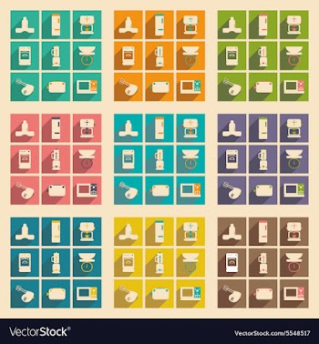 Flat with shadow concept and mobile application vector image