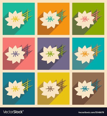 Flat with shadow concept and mobile application vector image