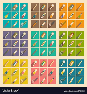 Flat with shadow concept and mobile application vector image