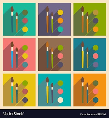 Flat with shadow concept and mobile application vector image
