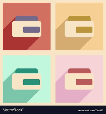 Flat with shadow concept and mobile application vector image
