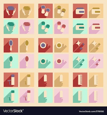 Flat with shadow concept and mobile application vector image