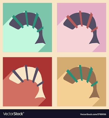 Flat with shadow concept and mobile application vector image