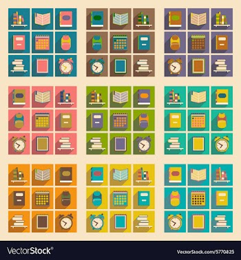 Flat with shadow concept and mobile application vector image