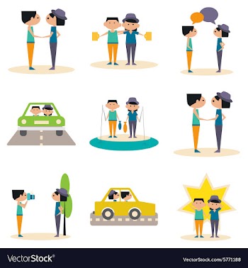 Flat with shadow concept and mobile application vector image