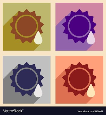 Flat with shadow concept and mobile application vector image