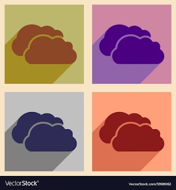 Flat with shadow concept and mobile application vector image